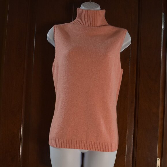 Ann Taylor LOFT High Neck Sleeveless Turtle Neck Wool Blend Sweater Size Large - Picture 2 of 12